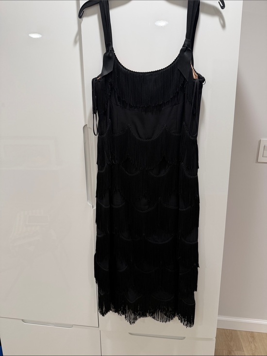 Marc Jacobs Dresses & Skirts - Marc Jacob’s Black Fringe midi Sheath Dress - sz 8